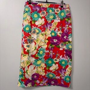 MOA USA Bright Floral Pencil Skirt Multicolor XL Juniors Boho Hippie Flirty